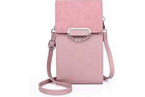 ANYWN Mała torba na ramię na telefon komórkowy z portfelem do zawieszenia, skóra poliuretanowa, torba na ramię, paszport, kieszeń na telefon komórkowy z otworem na karty, regulowany, odpinany pasek na