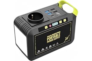 MARBERO Estación de energía portátil de 88 Wh, generador solar, batería con enchufe de 230 V CA, 120 W, almacenamiento de corriente móvil con linterna LED para camping, viajes, autocaravanas, hogar