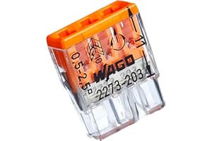 Kopp Wago 33346421 Compact 3-Przewodowy Zacisk 0,5-2,5 mm² Zawartość 100 Sztuk, Przezroczysty/Pomarańczowy
