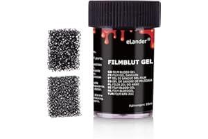 eLander Kunstblut mit [ 2 Grober Schwamm ], Profi-Schminkfarben | Filmblut | Blutgel | Wundschorf | Spezialeffekt Schminke für Halloween Karneval Party