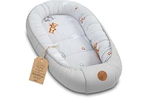 Babynest babynest för nyfödda 90 x 50 cm babynest bärbart bo för säng barn mysnest kokong för pojkar och flickor Igelkott Nal