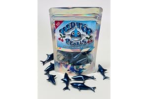 BARE BOUTIQUE Predator Pearls - 10 x Shark Shaped Bath Pearls. Cherry Oil Infused. Bath Oil Pearls, Bath Beads, Shark Themed Gifts, Cherry Bath Products, 90s Themed Gifts.10 Baths per Bag, resealable Packaging