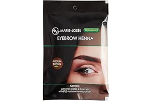 ‎MARIE-JOSÉ & CO Marie-José & Co Profi Augenbrauenfarbe Set - Augenbrauen Make-Up mit Tattoo Effekt - bis zu 50 Anwendungen - Natürlich & vegan Augenbrauen färben! (Mittelbraun)