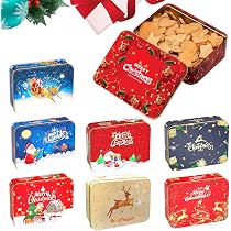 Brandsseller Lot De 5 Boîtes à Biscuits En Métal Motif Rennes - Rangement Alimentaire Pour Noël Ou Déco | Tailles Variables (30x22cm, 20x13cm, 18x11cm)