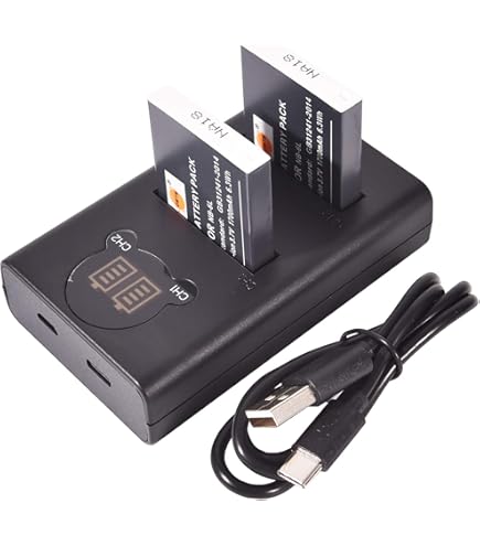 DSTE DMW BTC12 USB Dual Battery Charger Compatible With Panasonic DMW BLE9, DMW BLE9PP,DMW BLG10,DMW BLH7,DMW BLH7PP,DMW BLH7E,DMW BLH7GK   Power Via Micro USB To USB A 2.0 Charging Cable