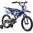 TRIOBLADE 16" Boys&Girls Kids Bicycle Moto Bike Dazzling Motorcycle Bike Simulated Motorbike Sound with Removable Stabilisers Wheels For Ages 3-6 Years Old