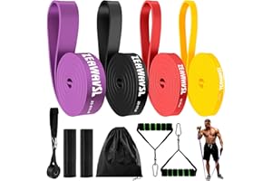 Zeawavsl Ensemble de Bandes de Résistance – 4 Pièces avec Sac de Transport, Poignées, Housses de Protection et Ancrages de Porte, Bandes de Résistance pour étirements, Fitness, Musculation