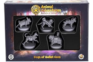 Steamforged Animal Adventures: Secrets of Gullet Cove - Dogs of Gullet Cove, RPG Miniatures for Roleplaying Tabletop Games Ready to Paint or Play, 5e Dungeon Crawl Campaign Compatible