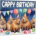 Capybara Birthday Card - Cappy Birthday - Funny Capybara Party Card 145 x 145mm