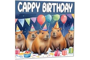 PURPLE FOX Kartka urodzinowa Capybara - Cappy Birthday - zabawna kartka na imprezę z kapibarą 145 x 145 mm