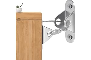 HOTUT Cinghie Antiribaltamento per Mobili,6 Pezzi Anti Punta Ancoraggi Per Mobili Montaggio A Parete,Cinghia di Sicurezza Mobili in Metallo per Mobili, Armadi, Cassetti