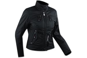 A-PRO Giacca Donna Moto Scooter Protezioni CE Sfoderabile Impermeabile Città Nero L