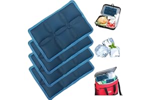 DIELOVEHUA 4 Piezas Acumuladores de Frio, Bolsas de Hielo, Bloques Congeladores de Frío Pequeños, Placas Hielo Nevera, Reutilizables, para Viajes, Escuela, Picnic, Camping