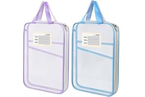 Oaygat A4 Document Organizer and File Folder Tote Bag Zipper File Walle Student Book Pouch PortableDocument Folders Storage Pouch File Folder Zipper Bags for Reading Homework and School