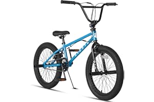 AVASTA Bicicletta BMX per Bambini Freestyle da 20 Pollici per età 6 7 8 9 10 11 12 13 14 Anni Ragazzi Ragazze Adolescenti e Junior Riders con 4 Picchetti, Rotori a 360 Gradi, Blu