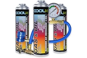 ‎COOL5 Cool5 Summer AC Recharge + Öl - KIT 2in1 (3 Dosen 2in1 290g R134a Autos 1995-2016 + Schlauch)