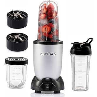 NutriPro Juicer Mixer Grinder - Smoothie Maker - 500 Watts (3 Jars & 2 Blades, Silver) - 2 Year Warranty