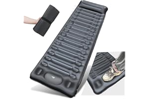 BLUEVER Matelas de Camping, Matelas autogonflant de 14 cm d'épaisseur pour l'extérieur avec Pompe à Pied, Matelas pneumatique imperméable et Durable pour la randonnée et Le Sac à Dos