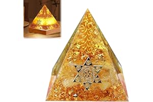 HELWEET Pirámide de Cristal, Piramide Orgonita, Cristal Curativo Pirámide， Mini Piramidal de Resina, Accesorios de Decoración de Escritorio, Decoración Del Hogar para Yoga y Adivinación