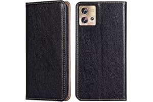 HONLEN Custodia per Motorola Moto Edge 30 Fusion (6.55" Inches) Magnetica Portafoglio Pelle Case con Supporto e 2 Slot Schede Flip Telefono Cover - Nero