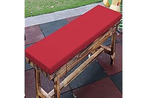 Zoomlie Bench Cushion for Outdoor Furniture Waterproof 100/110/120/140/150cm Long Chair Cushion 5cm Thick Sofa Cushion Pad for Patio Lawn Balcony (Red,120x30x5cm)
