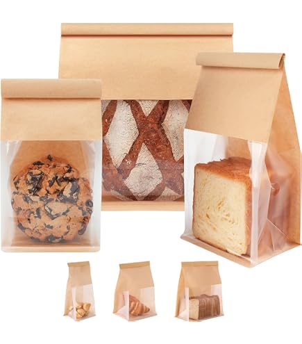 25 Sachets En Papier Kraft Avec Fenêtre Et Fermeture Zip | 17x9x6 Cm Résistants à L'huile Pour Biscuits, Bonbons - 5