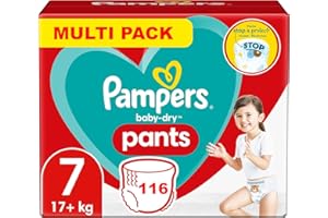PAMPERS PANTS TAILLE 7 BABY-DRY COUCHES-CULOTTES 116 COUCHES (+17 KG)