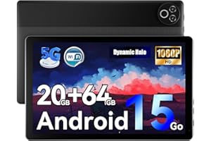 ‎LAPTOK Laptok Android 15 Tablet 10 Zoll – 20GB RAM 64GB ROM bis 1TB TF, 800×1280 IPS, Dual Kamera 2MP+5MP, WiFi6+BT5.4, 5000mAh Akku, Typ-C, OMS, Schwarz