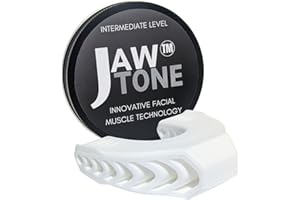 JAWTONE Ⓡ JawTone™ Face and Jawline Exerciser for men and women. Jaw, Neck, CHIN, Cheeks targeted to slim, tone, and define a sharper, age-defying look INTERMEDIATE LEVEL -40LBS resistance