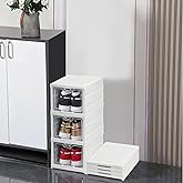 Family Co. Şeffaf Kapaklı, Montaj Gerektirmeyen, Katlanabilir Plastik Ayakkabı Kutuları (6 Katlı)