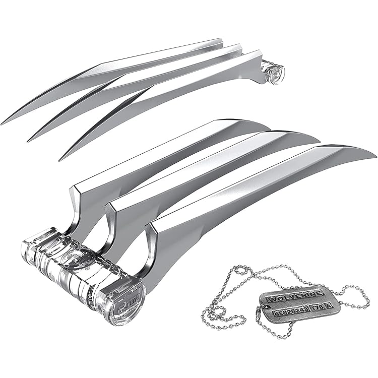 Griffes Loup Cosplay Logan - Lot De 2 - ABS Métallique - 25cm - Accessoire Halloween