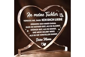 ‎JURATAR Juratar Mutter Tochter Geschenk, Herzförmiges Acryl Heimat Dekoration Geschenk für Tochter, An Meine Tochter Geschenke von Mama, Muttertagsgeschenk für Tochter