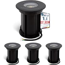 4 Stück BORU LED Bodeneinbauspots Schwarz IP67 Mit GU10 LED