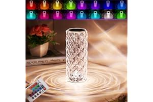 Neioaas Crystal Diamond Table Lamp，Touch Control Rose Crystal Table Lamp, 16 Colors Rechargeable Acrylic Bedside Lamp With Touch Control , Led Diamond Lamp Night Lamp For Bedroom Living Room