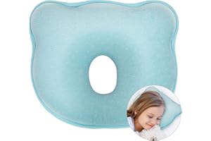 HOOWUDY Babykissen Baby Kopfkissen,Neugeborene Memory Foam Reisekissen Kinderwagen, Autositz Geschenk Protecto für Kinder Bett Schlafen Kinderwagen Autositz Geschenk (Blau)