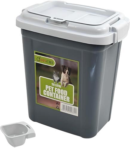 Rotho MyPet Cody Tierfutterbehälter 50l mit Deckel und Schütte für praktisches Dosieren, muster