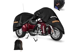 SRIMMIT Housse de moto pour tricycle Harley Davidson à 3 roues - Étanche - Rangement extérieur - Tissu Oxford 420D robuste - Abri Honda Trike - Housse avec fermeture éclair pour antenne - Protection contre