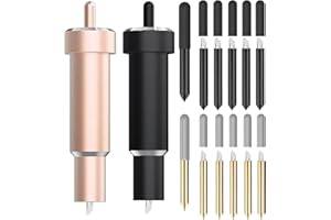 YIZEREL 14 Pack Premium Fine Point Blade, 2 Housing & 12 Blades, Compatible with Cricut Maker 3/Maker/Explore 3/Explore Air 2/Air/One, Fine Point Blade Housing for Slicing Cuts Glitter Vinyl, Cardstock, Faux