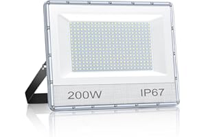 ANNIFUNLY LED Strahler Außen 200W, Superhell LED Fluter 20000LM Außenstrahler Led, IP67 Wasserdicht Scheiwerfer,7000K Kaltweiß Flutlicht Led Außen Aussenstrahler für Hinterhof,Garten,Garage,Auffahrt,Werkstatt