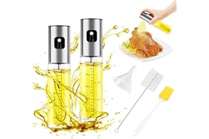 JOPHEK Öl- und Essigspray, 2 Stück, 100 ml, Premium-Sprühflasche für Küche und Luftfritteuse zum Grillen, Salat, Backofen
