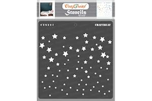 CrafTreat Star Stencils for painting on Wood, Canvas, Paper, Fabric, Floor, Wall and Tile - Starry Sky - 12x12 Inches - Reusable DIY Art and Craft Stencils - Star Stencil Template - Starry Sky Stencil
