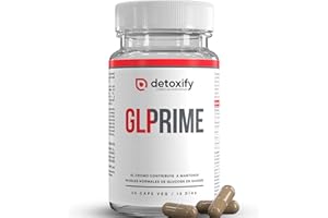 Detoxify GLPrime | Alternativa Natural a Análogo de GLP1 para Adelgazar Rápido y Efectivo | Mejor que Berberina | Quemagrasas Potente con Estudios Clínicos | 30 Cápsulas | 15 Días | Hombre y Mujer