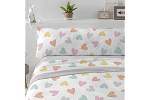 Burrito Blanco | Sábanas de Coralina | Cama de 90cm. (+Medidas Disponibles) | Diseño 992 | Color Multi (90x190/200cm.)