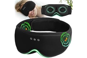 MUSICOZY Organic Bamboo Cotton Sleep mask Headphones,100% Blackout 3D Bluetooth Sleep Mask Breathable Eye mask Zero Eye Pressure Sleep Headphones for Side Sleepers,with 14H Playtime&Bluetooth 5.4