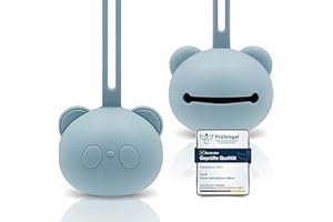 CAJA Schnullerbox Schnulleraufbewahrung aus Silikon BPA frei hygienische Aufbewahrung für Babys und Kleinkinder Panda Design hochwertiges Baby Zubehör Geschenk zur Geburt und Baby Erstausstattung