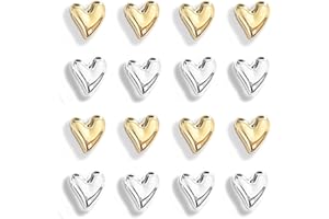Janlifian 16PCS Gold Fridge Magnets Cute Love Heart Decorative Magnets Silver Small Refrigerator Magnets Home Kitchen Magnet Set Colorful Magnetic Decoration For Office Whiteboard