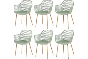 ‎BUYBYROOM buybyroom Gartenstühle 6er Set, Gartenstuhl mit Armlehne, Outdoor Stuhl Lounge Sessel, Terrassenstühle Balkonstühle Gartenstühle 120 kg Belastbar