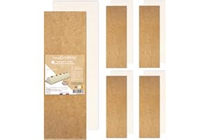 ScrapCooking - Soportes para Pasteles - 30 x 10 cm - Cartón Kraft y Blanco - diseño de pasteles rectangulares, pastelería y panadería - 5216