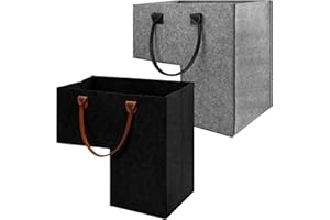 Sprießen 2 sztuki kosza na schody, organizer na schody w kształcie litery L, z uchwytami ze sztucznej skóry, kosz na schody, kosz na schody, do prania, zabawek, artykułów gospodarstwa domowego