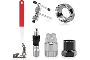 JSUOEO 6PCS Bike Cassette Removal Tool, Bicycle Repair Tool Kit Include Crank Extractor Wrench Bottom Bracket Remover Flywheel Chain Sprocket Remover